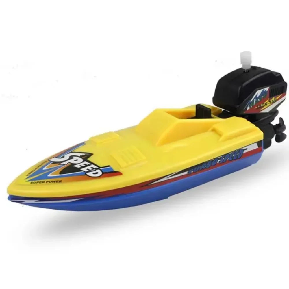 Wind-Up Speed Boat Bath Toy for Kids - Floating Clockwork Ship for Water Fun &amp; Gifts