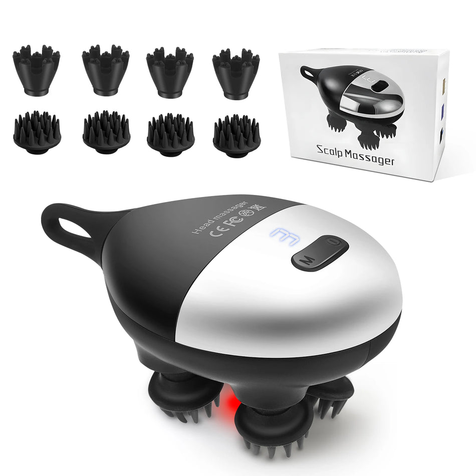 Elektrisk Huvudmassageapparat Med 8 Huvuden 37 Läge Vattentålig