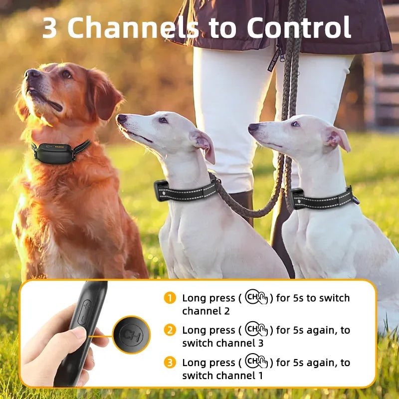 ROJECO Rechargeable Waterproof Dog Training Collar with Remote Control