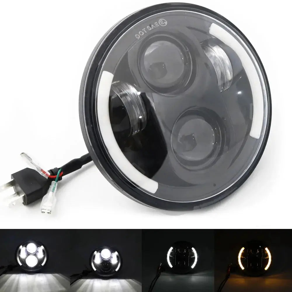 2x 5.75 inch led headlight High/Low beam halo for Speed Triple & Street Triple & Thunder 5 3/4" projector by InterCyprus Trading Ltd