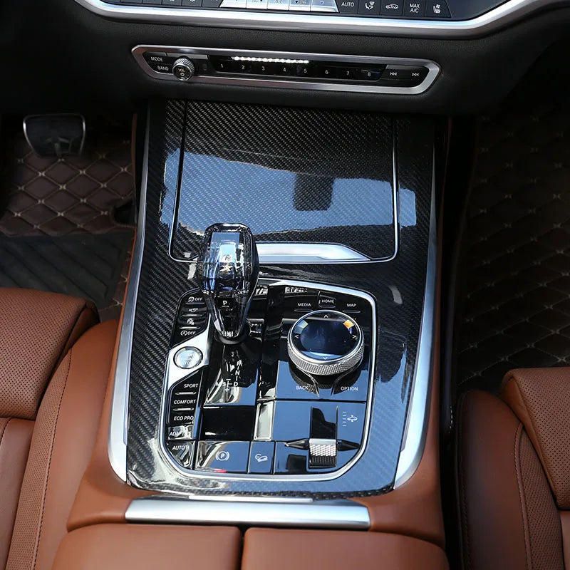 Panel środkowej konsoli z prawdziwego włókna węglowego do BMW X5 X7 G05