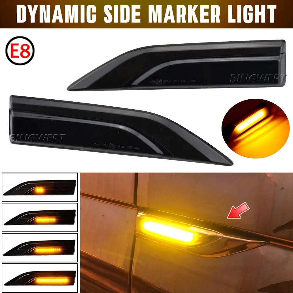 Dynamic Side Marker For VW Volkswagen T6 Transporter Multivan Caddy LED Fender Light Turn Signal Lamp 2016 2017 2018 2019 by InterCyprus Trading Ltd