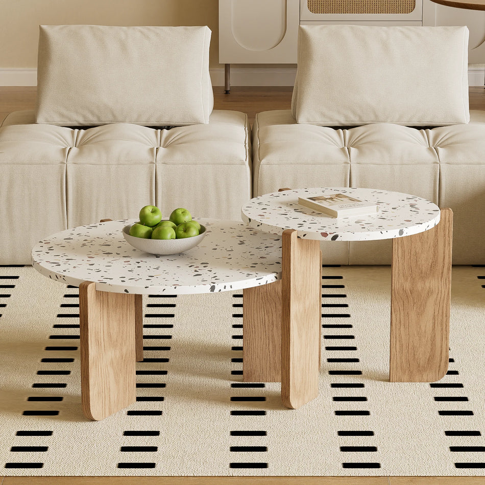 Moderní stohovatelné konferenční stolky sada 2 pro obývací pokoj