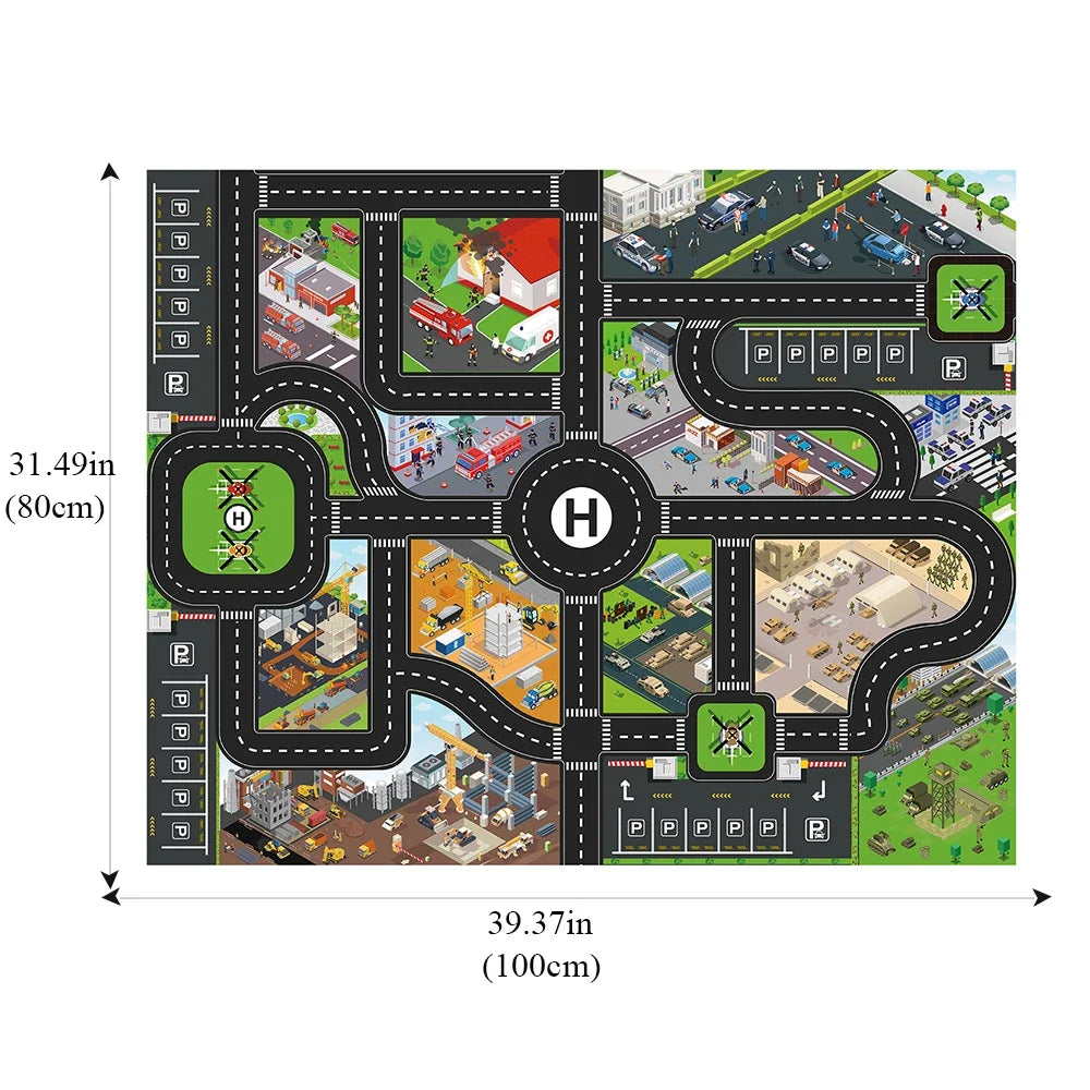 Coolplay City Road Map Mat &ndash; Interactive Traffic Play Area for Kids Map B 100x80cm