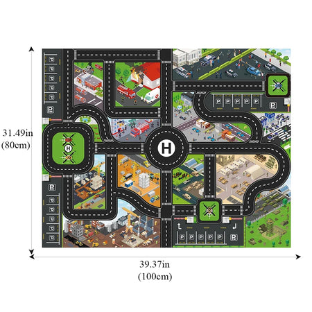 Coolplay City Road Map Mat &ndash; Interactive Traffic Play Area for Kids Map B 100x80cm
