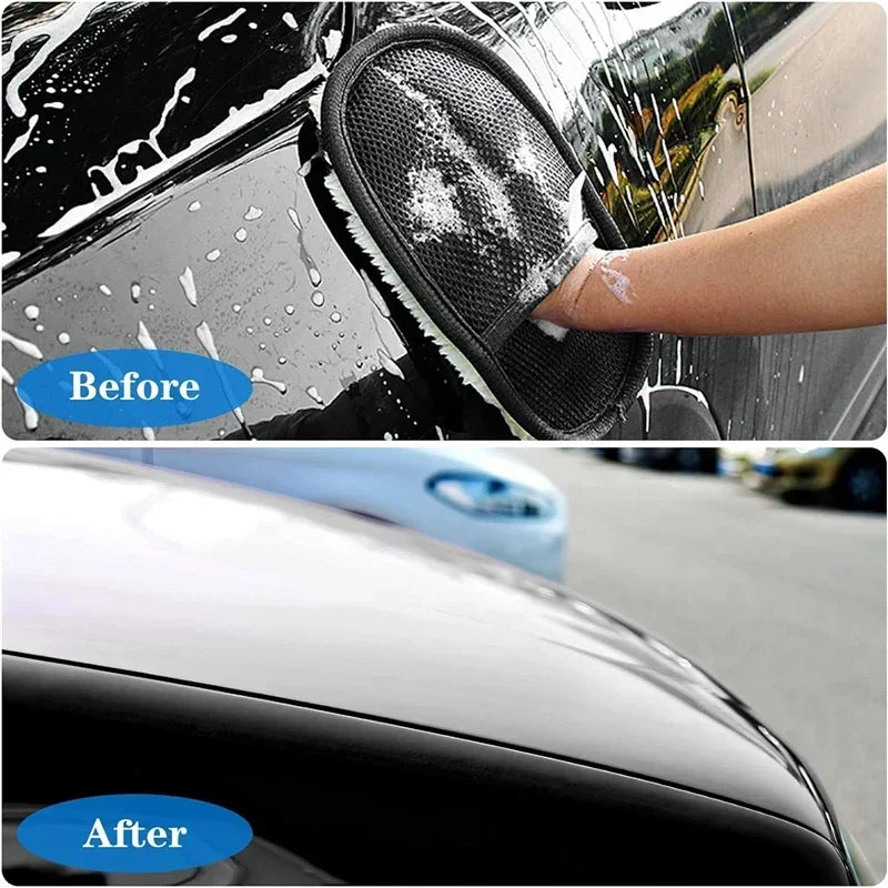 Premium Microfibre Car Cleaning Sponge Gloves for Polishing and Washing