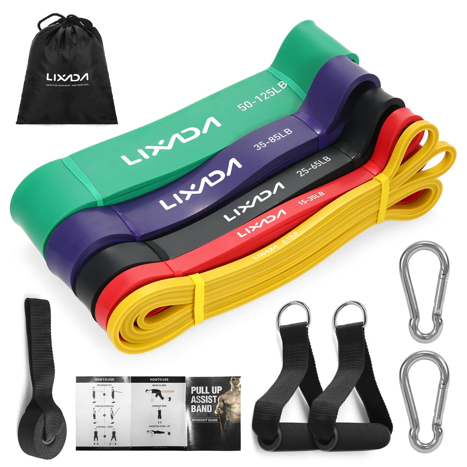 Lixada 5 Pack Pull Up Assist Bands Set &ndash; Carry Bag Included