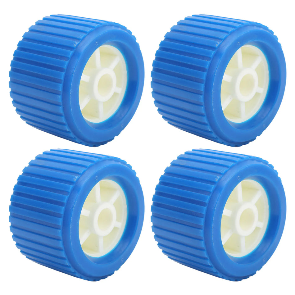 Pachet de 4 Role Wobble Ribbed Marine 108x75x19mm PP Temperatură Înaltă pentru Remorcă de Barcă