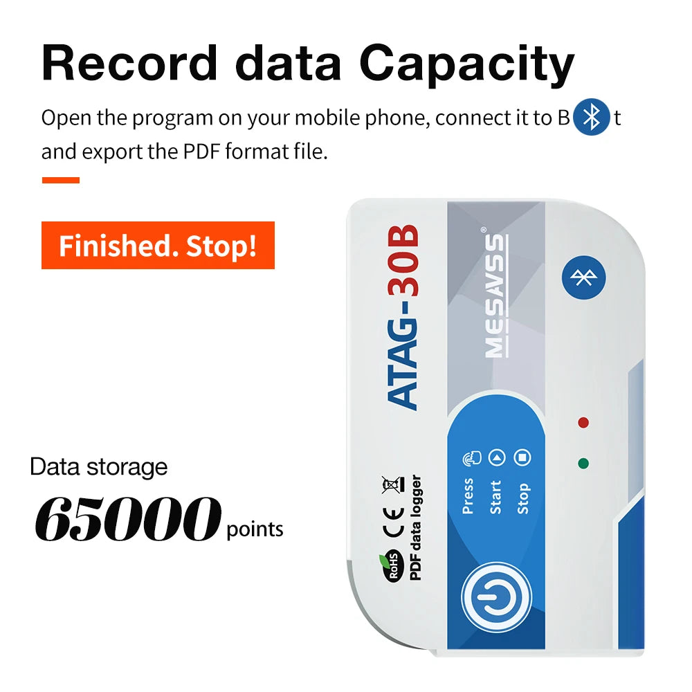 Mini USB Bluetooth Data Logger 65000 Points - High Accuracy