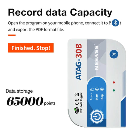Mini USB Bluetooth Data Logger 65000 Points - High Accuracy