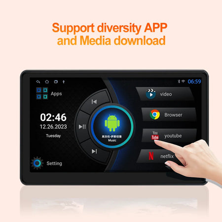 Incell 10.1 Inch Android 13 Car Headrest Monitor &ndash; Ultra-Thin Touch Screen with Carplay and Ambient Lights