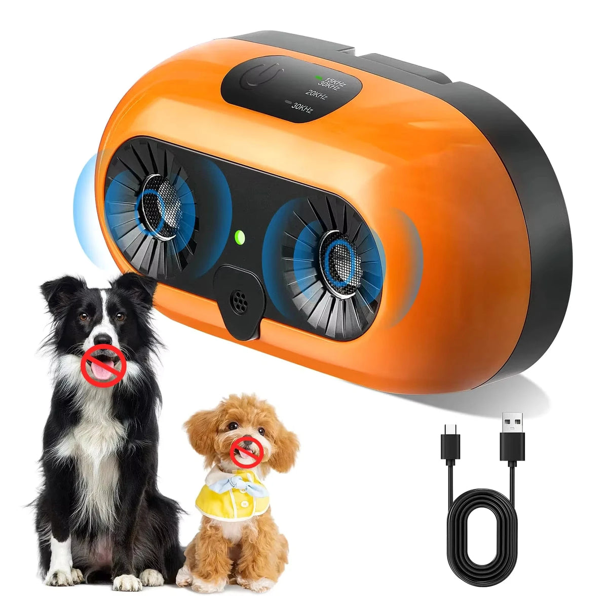 Ultrasonic Bark Control Device for Dogs &ndash; Three Modes Orange