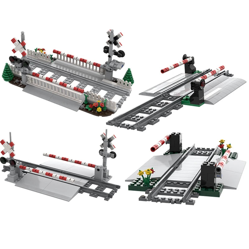 MOC City Train Railing Crossing Bricks &ndash; Lego Compatible