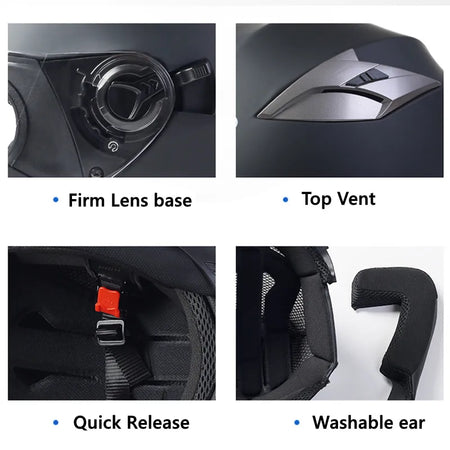 BLD DOT Approved Open Face Motorcycle Helmet - Unisex Stylish Safety Gear