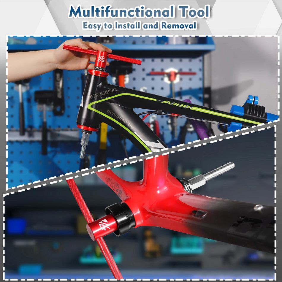 Bucklos Fietslager Uittrekker En Trapashouder Pers Set, Aluminiumlegering