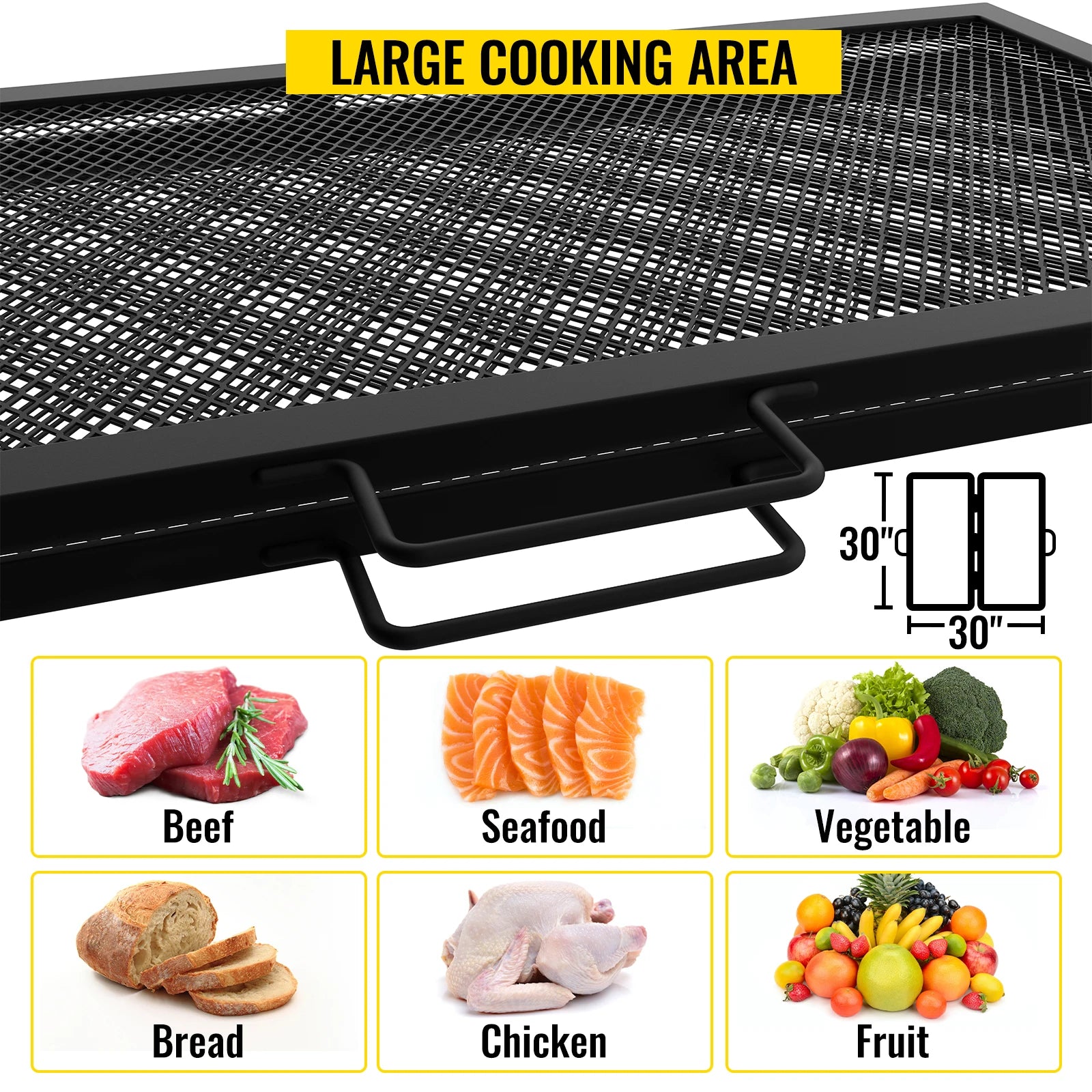 VV-RFPGG-W3030 Foldable Fire Pit Grate &ndash; Portable Steel