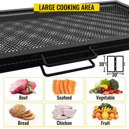VV-RFPGG-W3030 Foldable Fire Pit Grate &ndash; Portable Steel