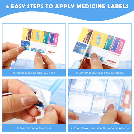Pill Organizer 10 Compartments &ndash; Includes 175 Labels
