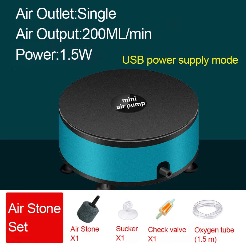 Ultra Silent 220V 1W Aquarium Air Pump - Low Noise Design WHITE