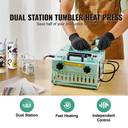 Dual Station Tumbler Heat Press 11-30oz Sublimation