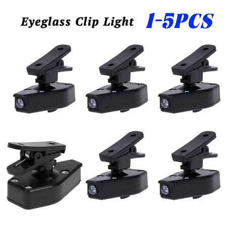 Clip On Eyeglass Book Light Portable LED Reading Lamp