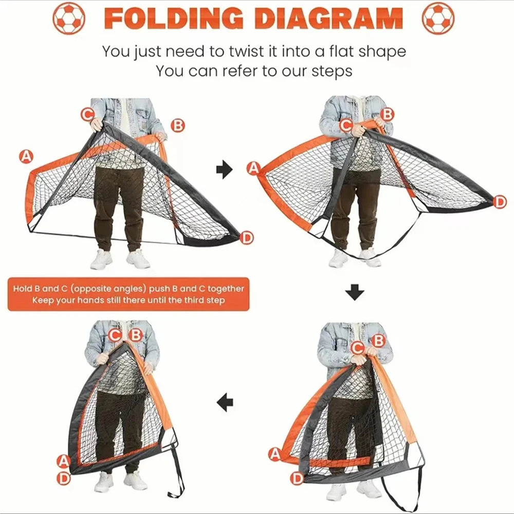 NoEnName Portable Pop-Up Soccer Goals for Indoor and Outdoor Training