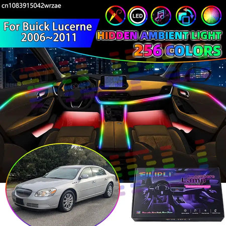 For Buick Lucerne 2006~2011 2007 2008 RGB Car Interior Ambient Lights Strips Breathing Lighting Kit App Control LED strips Auto by InterCyprus Trading Ltd