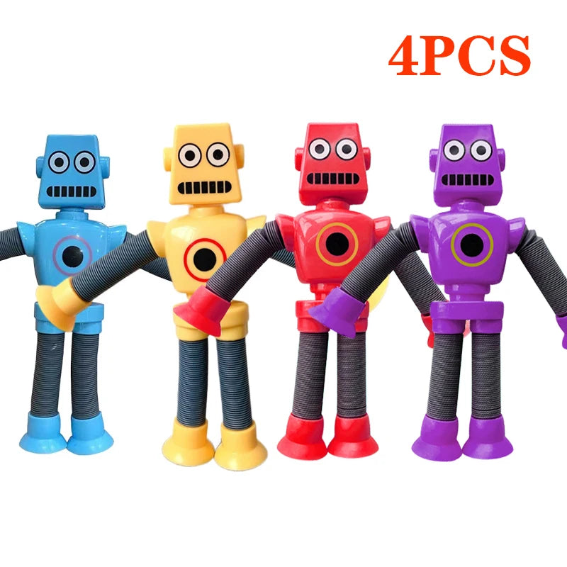 Giraffe Telescopic Suction Cup Robot Toys - Stress Relief Fun for Kids B--4PCS