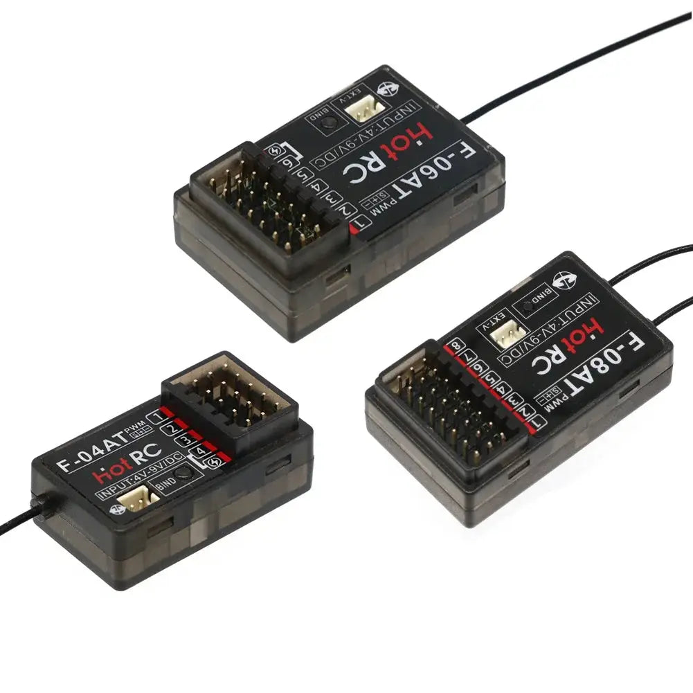 HOTRC 2.4Ghz F-04A F-06A F-08A F-01A F-04AT F-06AT F-08AT F-01AT with Gyro Light 4/6/8Ch Rc Receiver for Hotrc Rc Transmitter by InterCyprus Trading Ltd