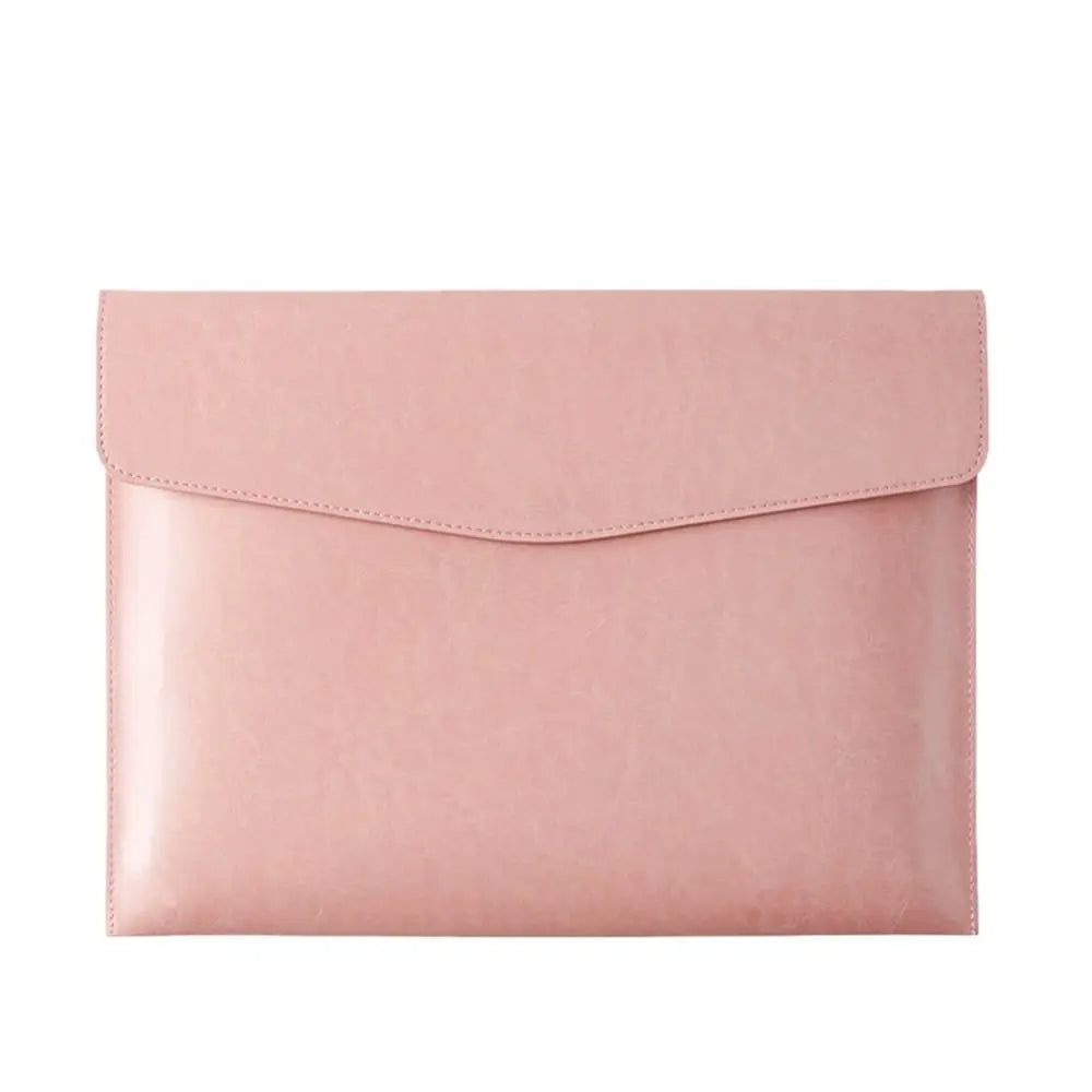 A4 A6 Leather Document Bag - Stylish &amp; Durable Office Briefcase pink-A4