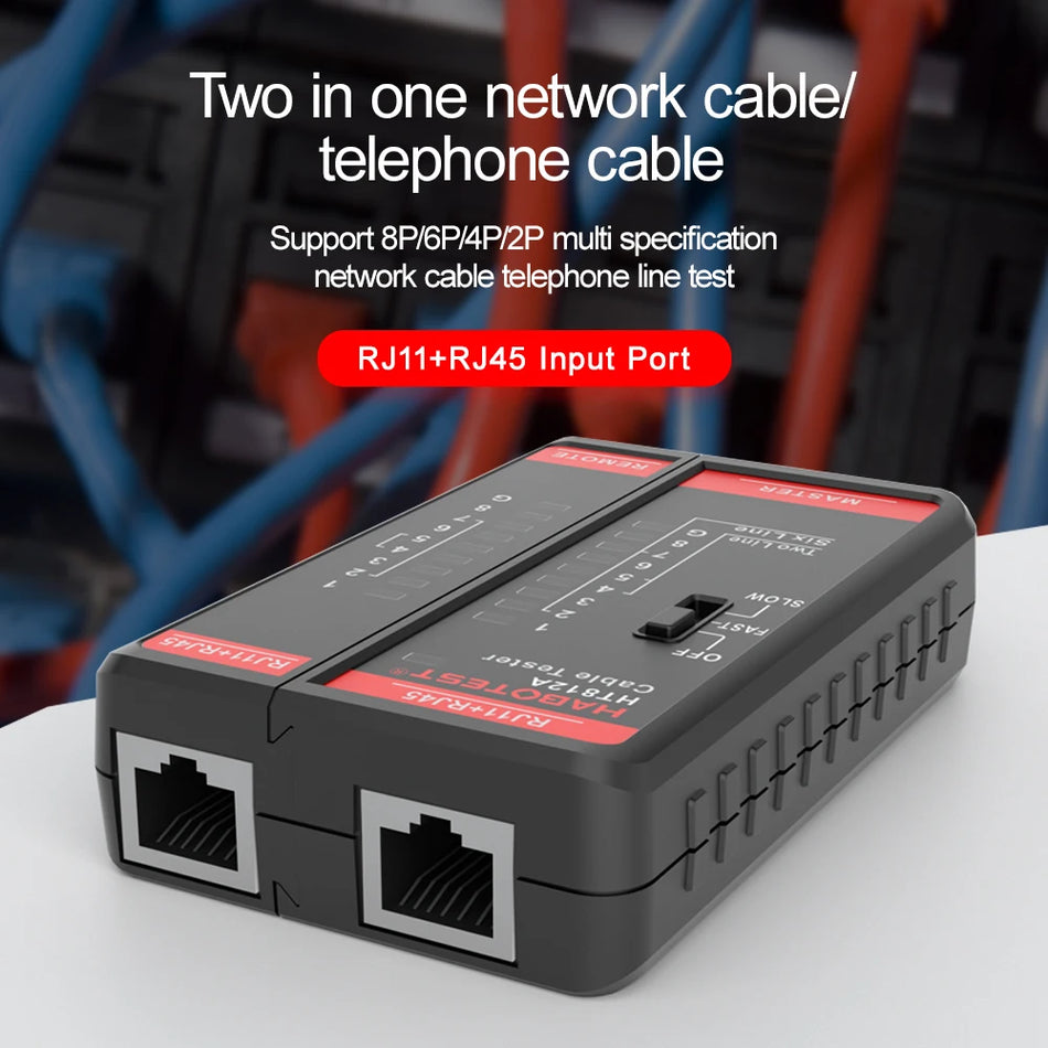 Kõrge täpsusega võrgukaabli tester RJ45, RJ11, RJ12, Cat5 UTP LAN tööriist