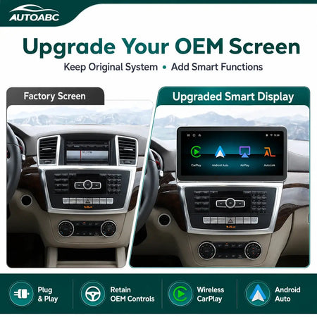 12.3'' Multimedia Touch Screen Radio Wireless Carplay Android Auto for Mercedes Benz ML ML350 W166 GL X166 2012-2015 with BT GPS by InterCyprus Trading Ltd