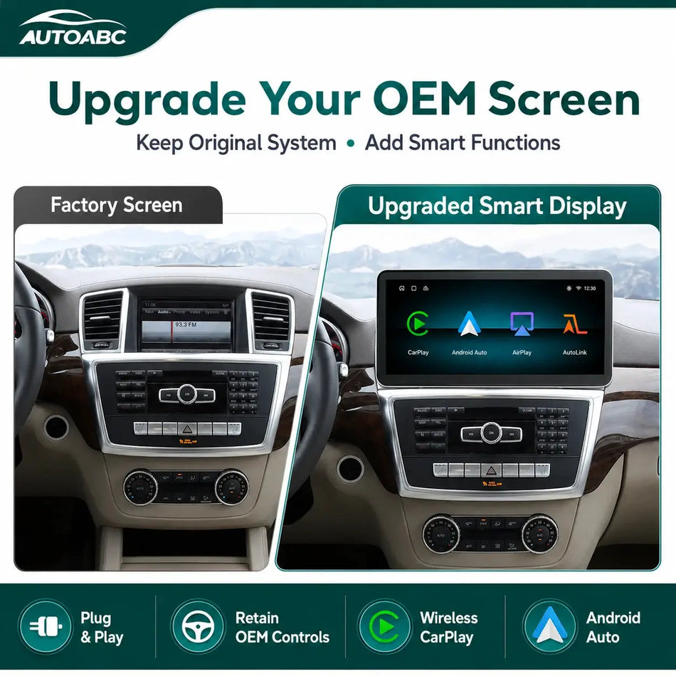 12.3'' Multimedia Touch Screen Radio Wireless Carplay Android Auto for Mercedes Benz ML ML350 W166 GL X166 2012-2015 with BT GPS by InterCyprus Trading Ltd