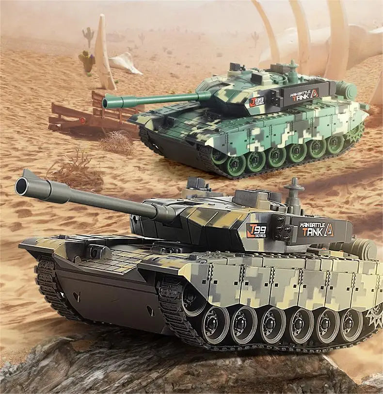 CONUSEA Bandgående RC-stridsvagn 2.4G Fjärrstyrd Stridsleksak med LED-lampor