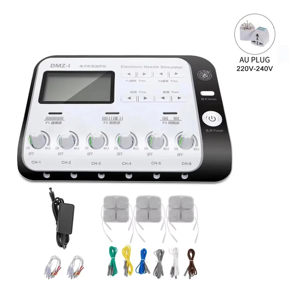 TENS Acupuncture And Moxibustion Massager &ndash; Six Way Output 220v AU Plug