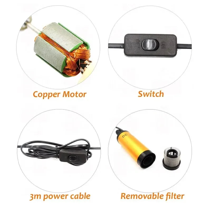 51MM 38MM Car Electric Oil Pump 12V Submersible &ndash; Efficient