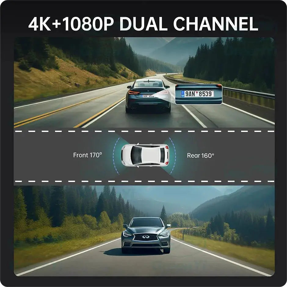 9 Inch Rearview Mirror Dash Cam With 4K Front And 1080P Rear Camera by InterCyprus Trading Ltd