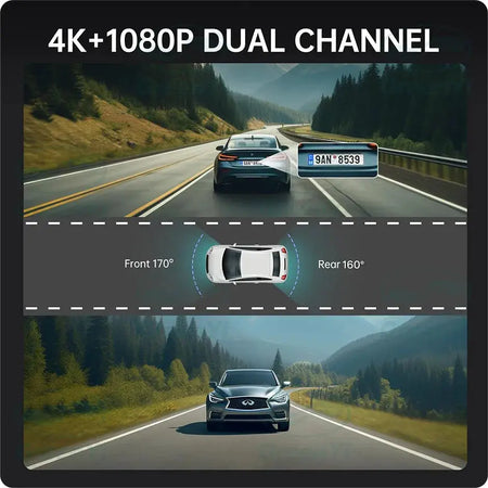 9 Inch Rearview Mirror Dash Cam With 4K Front And 1080P Rear Camera by InterCyprus Trading Ltd