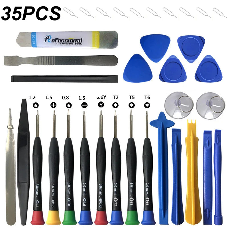 Universal Mobile Phone Repair Tool Kit for iPhone, iPad &amp; Laptops 35PCS Set