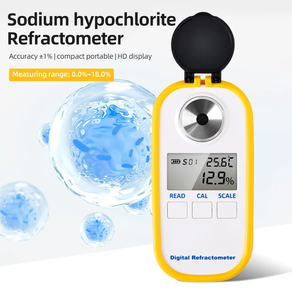 0-18 Percent Sodium Hypochlorite Refractometer &ndash; Accurate