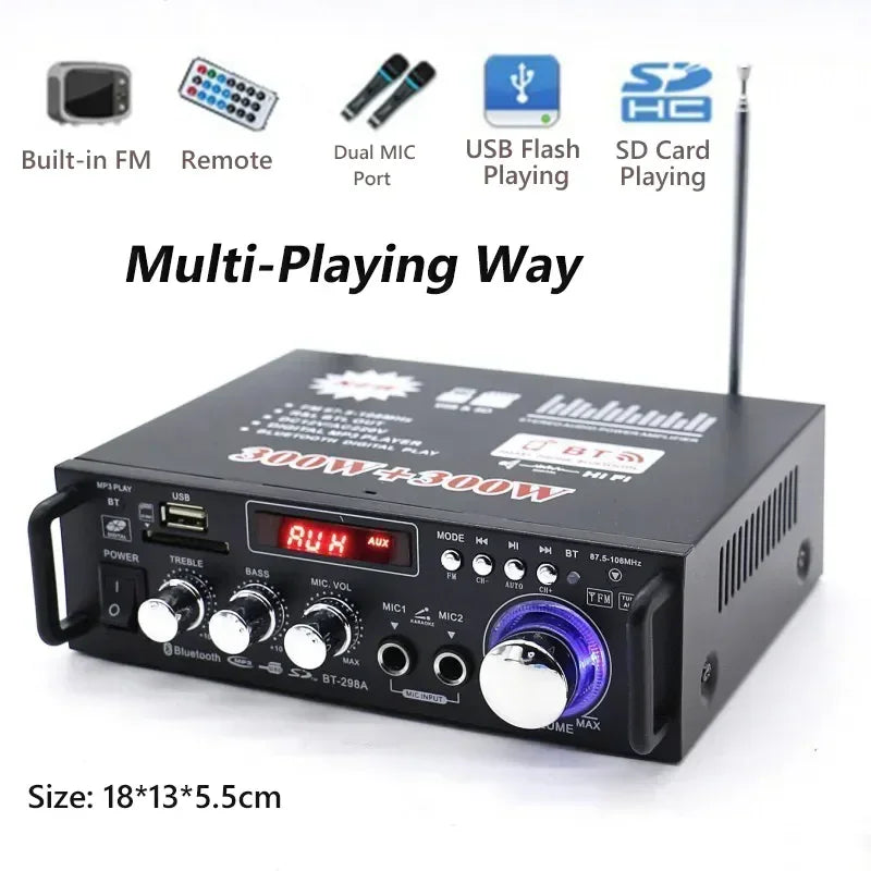 LEEDOAR 300W Digital HIFI Stereo Power Amplifier - Dual Channel Audio Experience