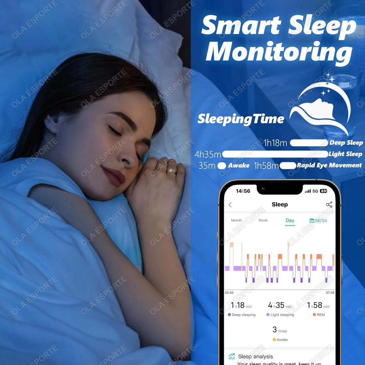 2025 Smart Ring for Xiaomi - Heart Rate &amp; Blood Oxygen Monitor, Waterproof, Multi-Sport Mode
