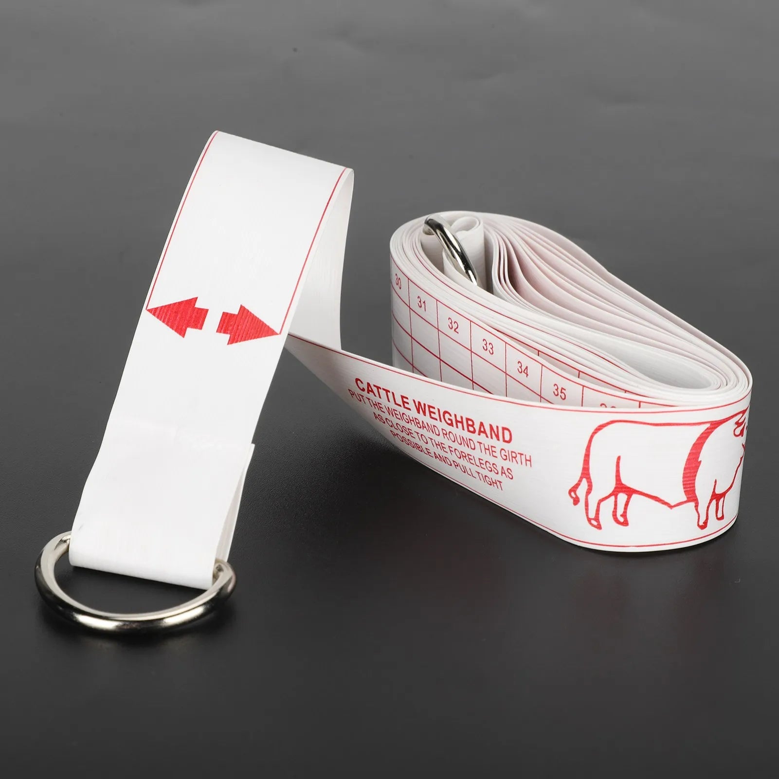 98.4in Cattle Tape Measure Ruler - Two Sided Size Chart As picture