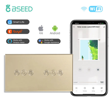 BSEED Smart Wifi Roller Shutter Switch with Voice Control