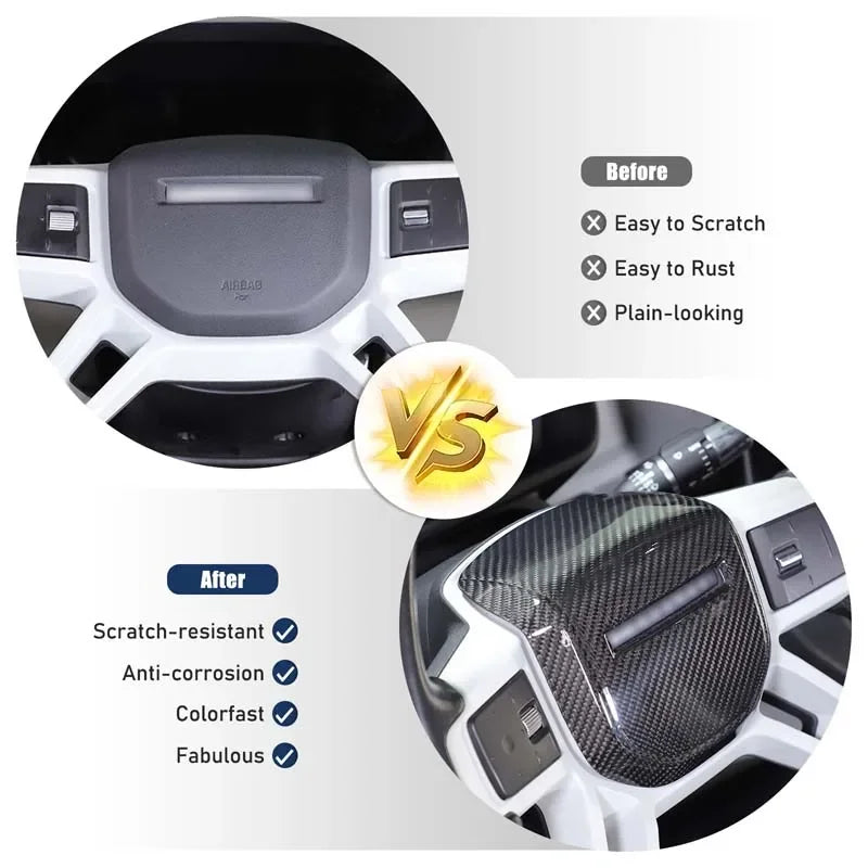 Karbon Fiber Direksiyon Simidi Logo Kapağı Defender 90 110 130