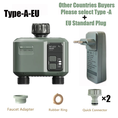 2025 Tuya WiFi RF433 Garden Water Timer HCT-636 - WiFi Ready Type-A-EU