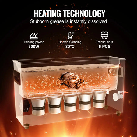 10L Ultrasonic Cleaner 300W 40kHz Timer and Heater