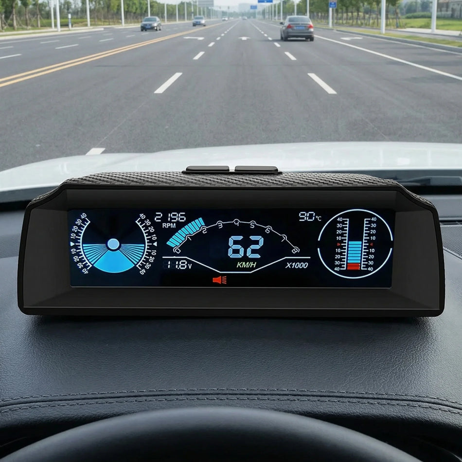 Οθόνη HUD (Head-Up Display) Αυτοκινήτου με ταχύτητα OBD, θερμοκρασία νερού, μετρητή τάσης