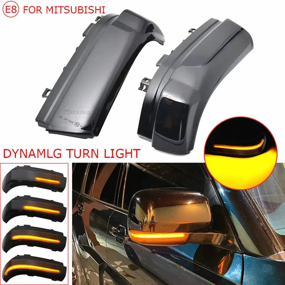LED Turn Signal Mirrors Glossy Black For Mitsubishi Pajero V73 V77 V93 V97 by InterCyprus Trading Ltd