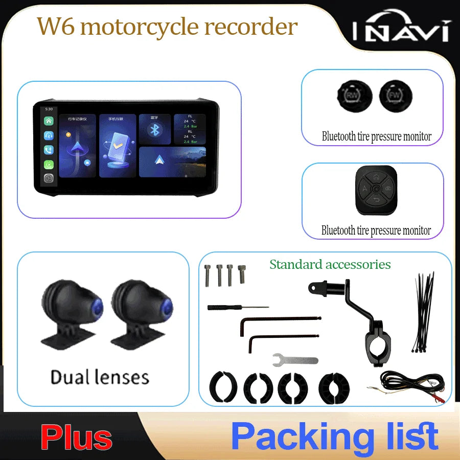 INAVI 6.1 Inch Waterproof LCD Display &ndash; Wireless Carplay Integration PLUS